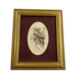 Jack Bolin Great Horned Owl Print Framed Wall Art Limited Edition numbered 39/50